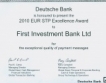 Fibank с награда от Deutsche Bank